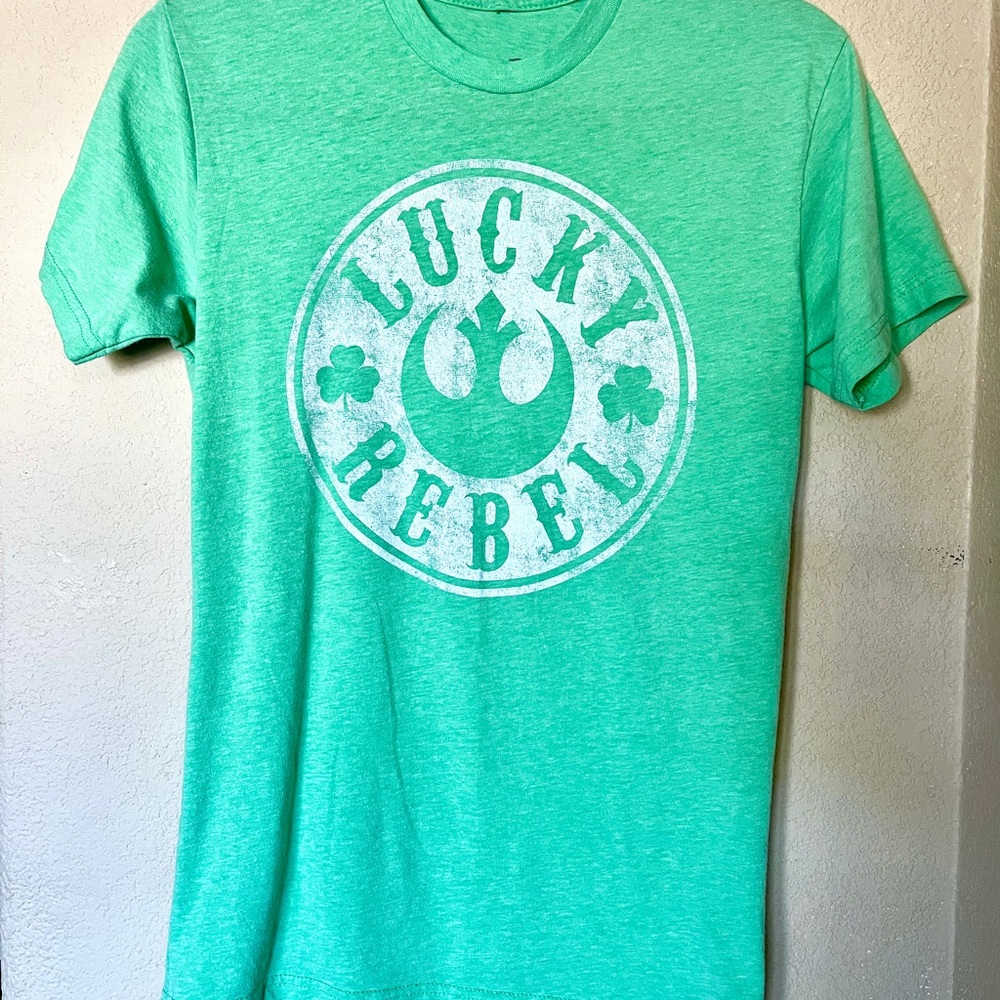 Star Wars/Box Lunch Green Lucky Rebel Shirt Size XS